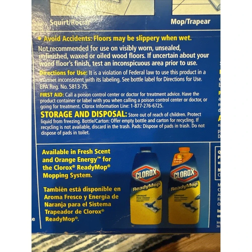 NEW Clorox ReadyMop Advanced Complete Mopping System in Box - Mop, Pads, Cleaner